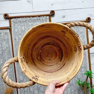Large Bamboo Basket Bowl